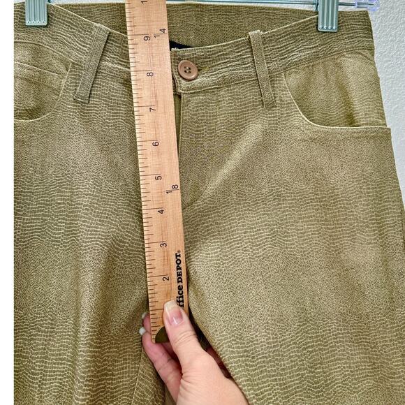 Caribbean Queen Muted Yellow Gray Snakeprint Front Zip Button Jeggings S - Picture 11 of 12